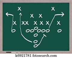 a, כדורגל, שחק, ב, a, chalkboard.