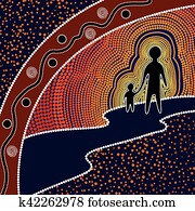 Aboriginal art vector painting. Aboriginal art vector painting.