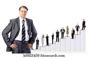 Business people team and diagram. Business people team and diagram.