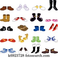 Cartoon shoes set Cartoon shoes set