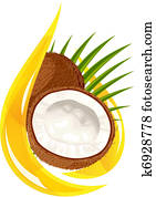 Coconut oil. Stylized drop. Coconut oil. Stylized drop.