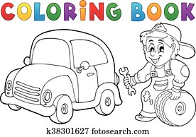 Coloring book car mechanic Coloring book car mechanic