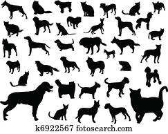 Dogs and cats silhouette Dogs and cats silhouette