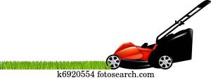 Lawnmower With Green Grass Lawnmower With Green Grass