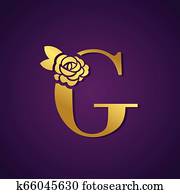 Letter with Rose Flower for beauty and fashion logo. Letter with Rose Flower for beauty and fashion logo.