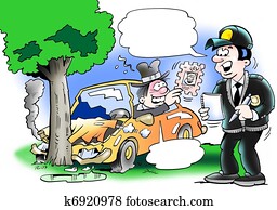 Policeman reports of a accident Policeman reports of a accident