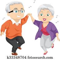 senior couple, vyskakovať