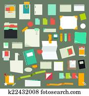 Set of stickers, reminders cards. 