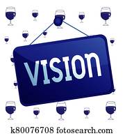 Text sign showing Vision. Conceptual photo ability to think about or plan the future with imagination or wisdom Colored memo reminder empty board blank space attach background rectangle.