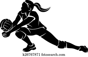 Volleyball Dig Girl Silhouette Volleyball Dig Girl Silhouette