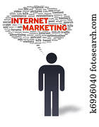 נייר, איש, עם, אינטרנט שיווקי, בעבע