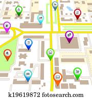 地図 の A 動物園 公園 クリップアート 切り張り イラスト 絵画 集 K Fotosearch