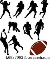 amerikanisch fussball, silhouetten amerikanisch fussball, silhouetten