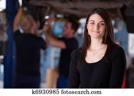 Happy Woman Auto Repair Customer