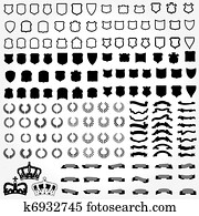Ribbons, Banners, Laurels, Shields Ribbons, Banners, Laurels, Shields