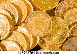 Twenty Swiss Francs coins