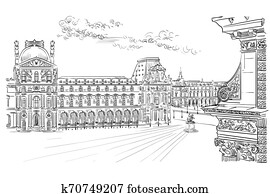 Vector hand drawing Paris 10 Vector hand drawing Paris 10