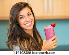 Woman with Smoothie Woman with Smoothie