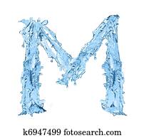 alphabet made of frozen water - the letter M alphabet made of frozen water - the letter M