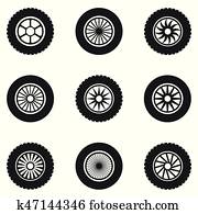 auto, reifen, satz auto, reifen, satz