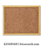 Brown cork board in a frame. Brown cork board in a frame.