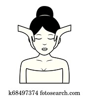 frau, massage, heilbad