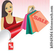 Woman with shopping bags