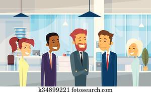 商業界人士, 組, 多种多樣, 隊, businesspeople, 辦公室