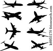Airplane silhouettes Airplane silhouettes