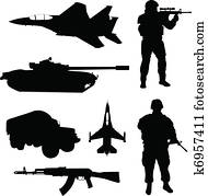 Army silhouettes Army silhouettes