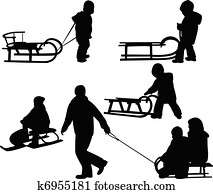 Children sledding Children sledding