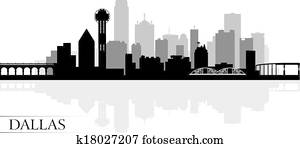 dallas, stadt skyline, silhouette, hintergrund