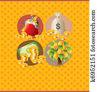 karikatur, geldkarte