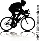 radfahrer, silhouette radfahrer, silhouette