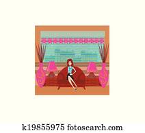 relax with a coffee in an elegant room relax with a coffee in an elegant room