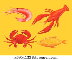 Seafood: shrimp, crawfish, crab and fish Seafood: shrimp, crawfish, crab and fish