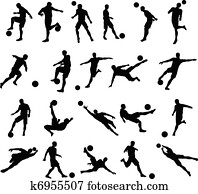 Soccer football player silhouettes Soccer football player silhouettes