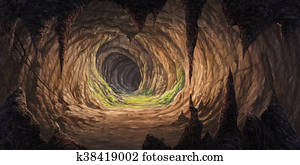 tunnel inside the cave stalactites tunnel inside the cave stalactites