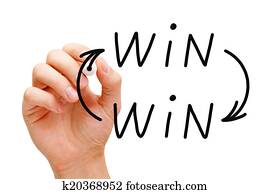 Win-Win, setas, conceito
