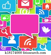 Communication icons over blue background Communication icons over blue background