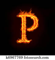 fire alphabets, P fire alphabets, P