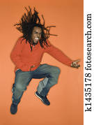 Man jumping with enthusiasm.