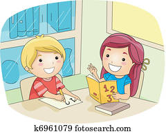 Clipart of Boy Solving a Math Problem, illustration k11797903 - Search ...