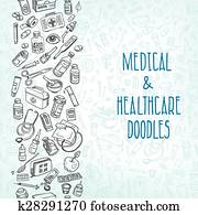 medicine doodle background medicine doodle background