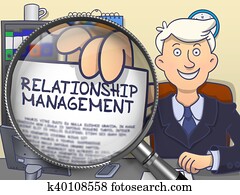 Relationship Management through Magnifying Glass. Doodle Style.