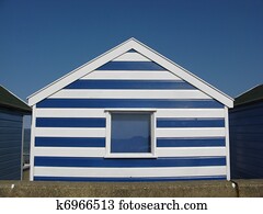 Striped beach hut in Southwold