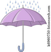 Umbrella and rain Umbrella and rain