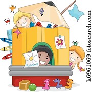 vorschulisch, kinder, spielender vorschulisch, kinder, spielender