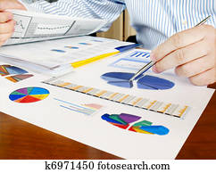 Analyzing investment charts.