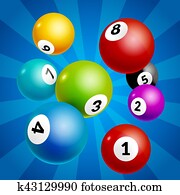 bingo, loterij, gelul, getallen, achtergrond., loterij, spel, balls., lotto winnaar